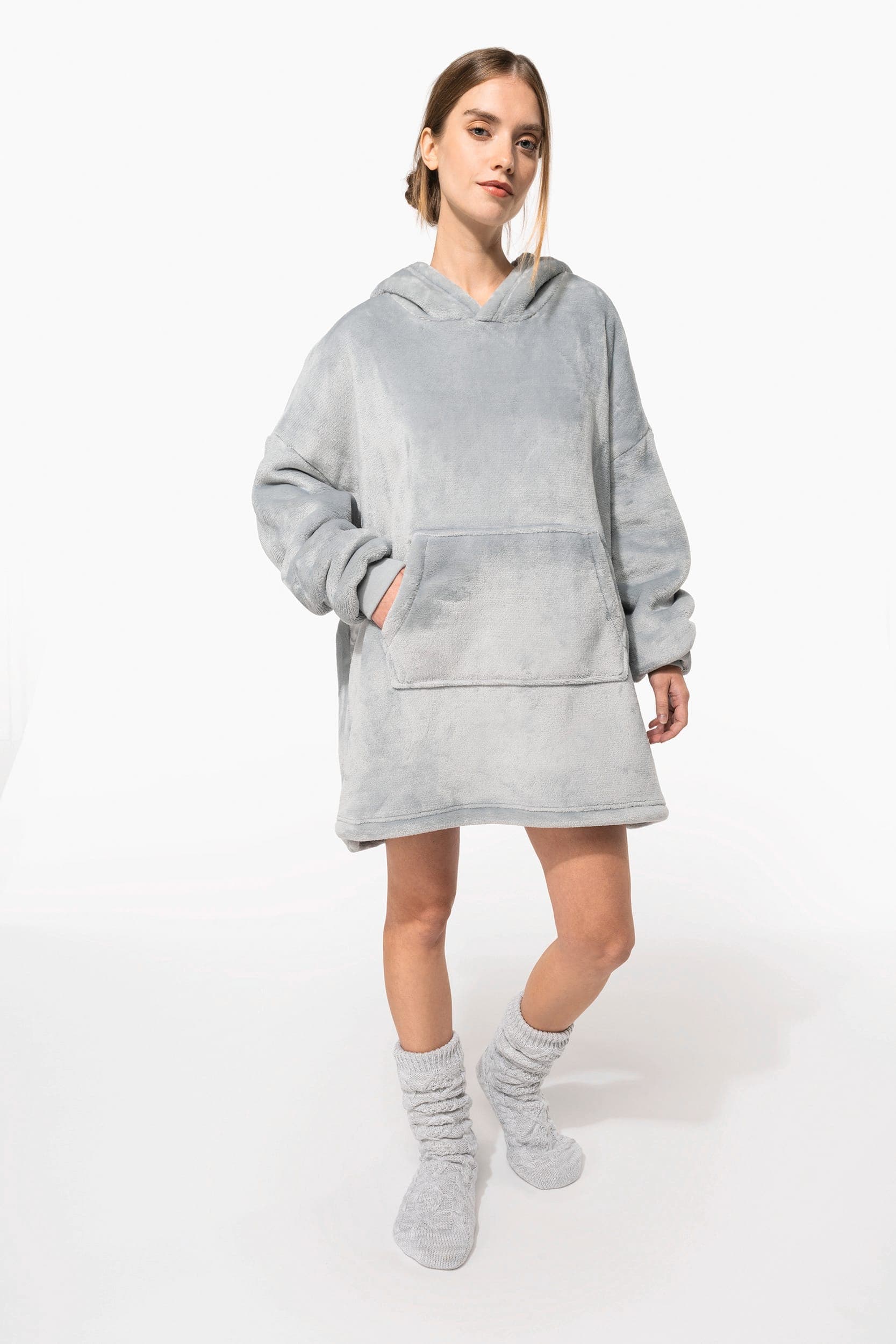 Plaid poncho unisexe en situation