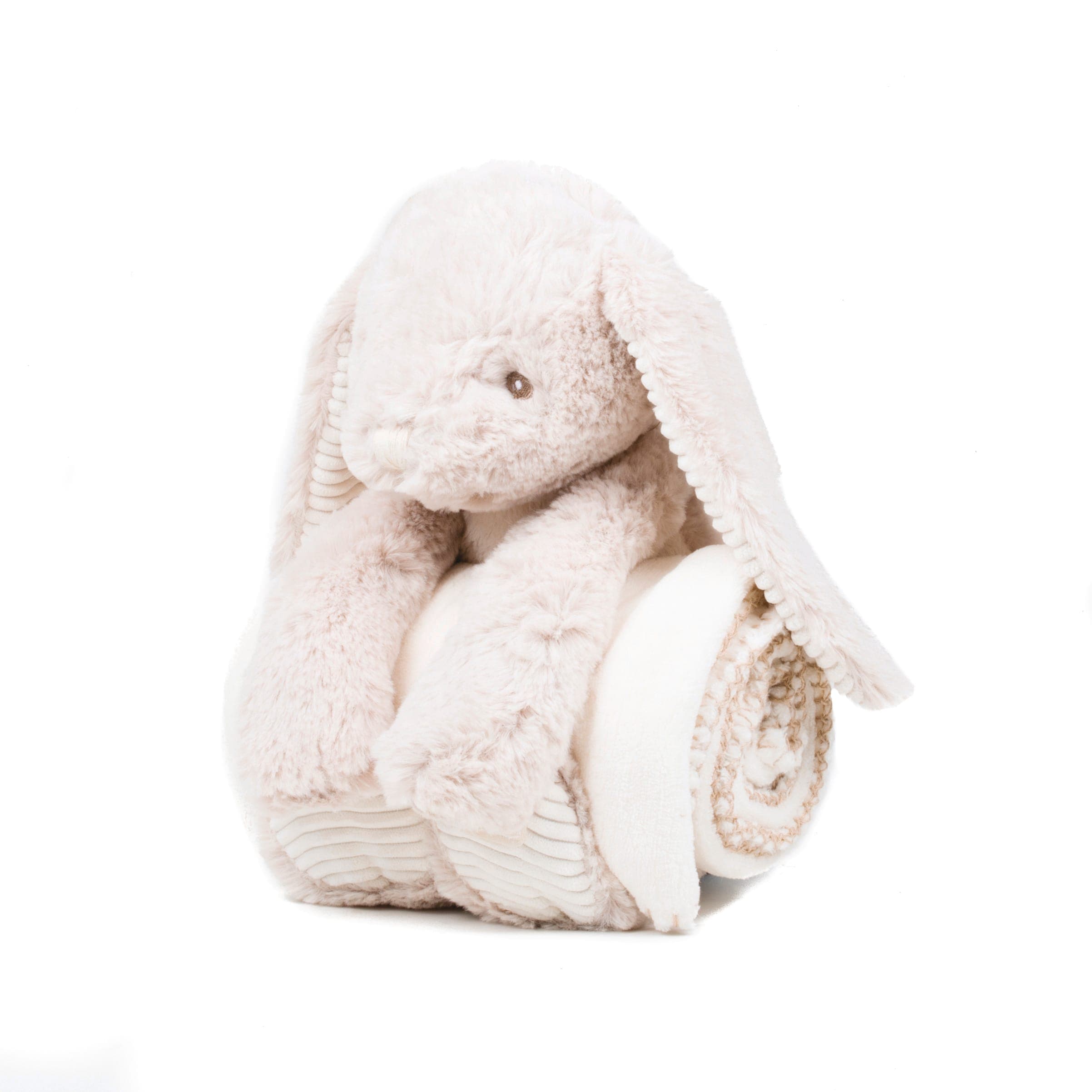 Peluche Lapin & couverture en situation