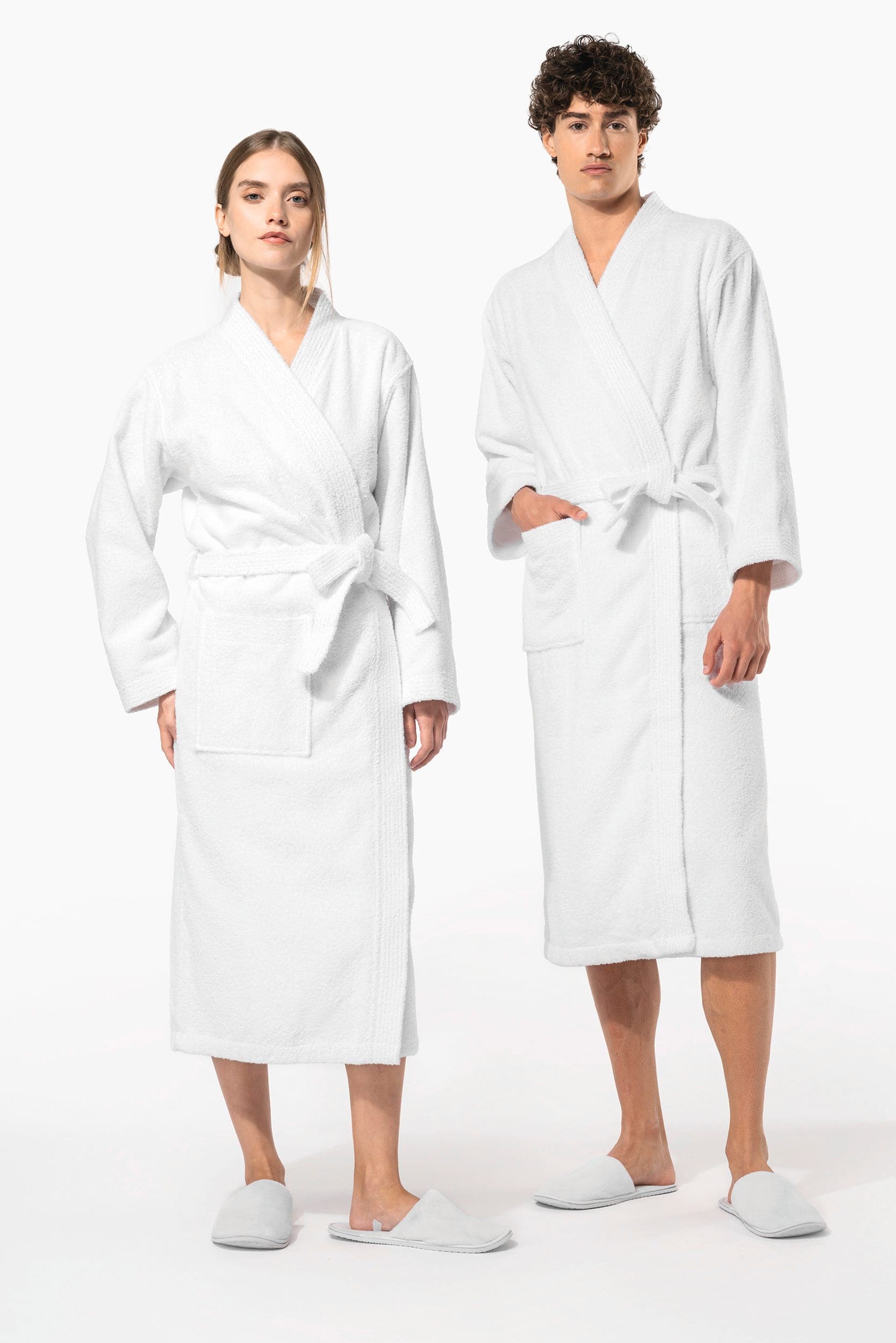 Peignoir col kimono en situation