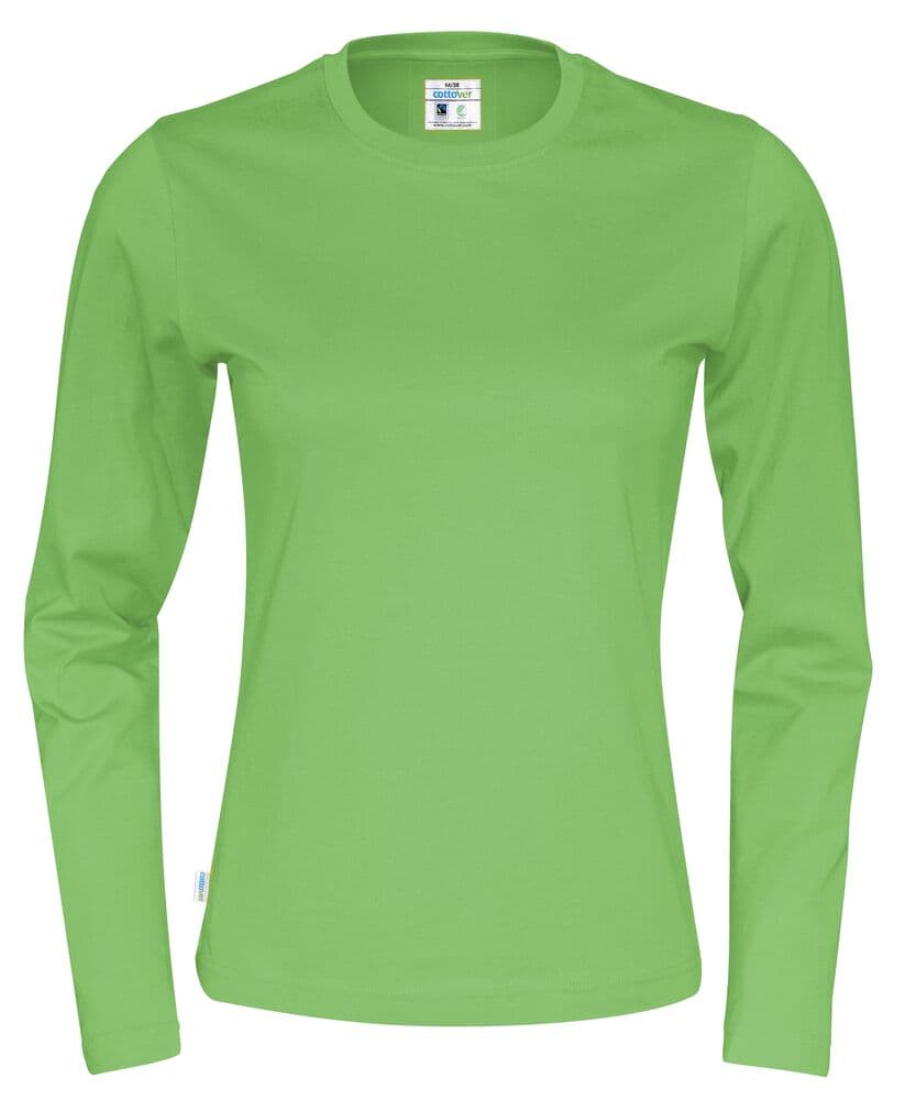 T-SHIRT MANCHES LONGUES FEMME - CERTIFIÉ GOTS coloris Vert