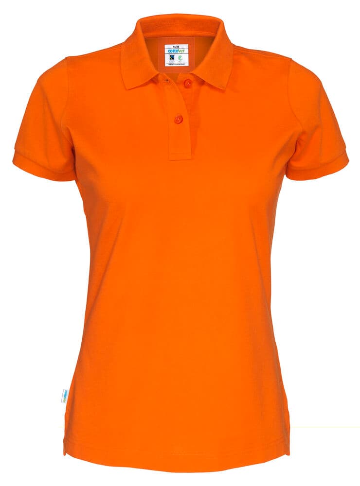 POLO PIQUE FEMME - CERTIFIÉ GOTS coloris Orange