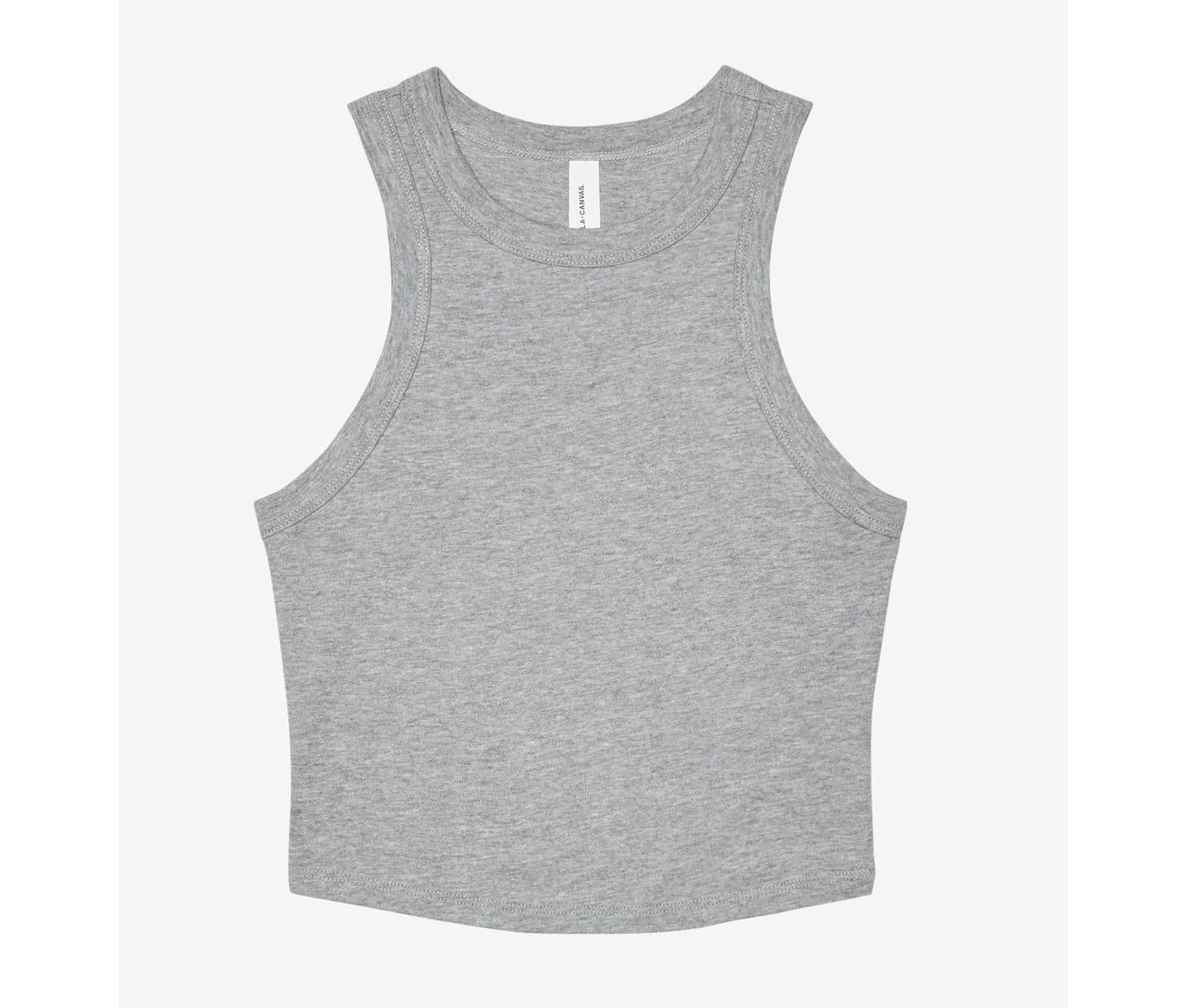 WOMEN'S MICRO RIB RACER TANK coloris Gris chiné sport