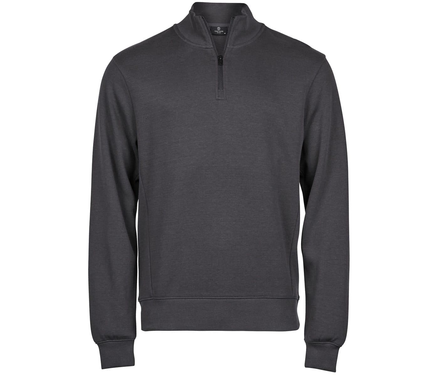 RIBBED INTERLOCK HALF ZIP coloris Gris foncé