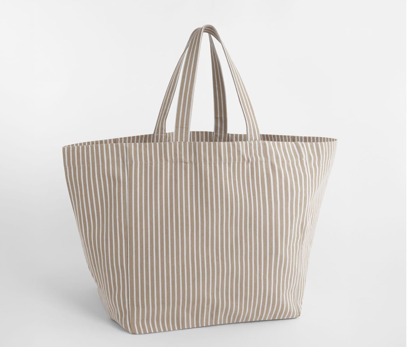 OVERSIZED BEACH BAG coloris Biscuit rayé