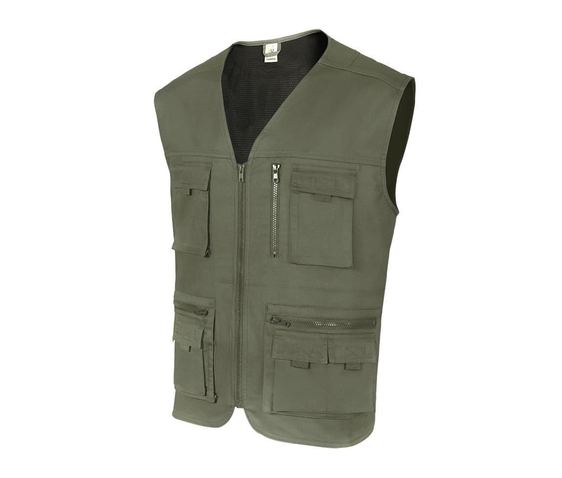 GILET MULTIPOCHES coloris Vert chasseur