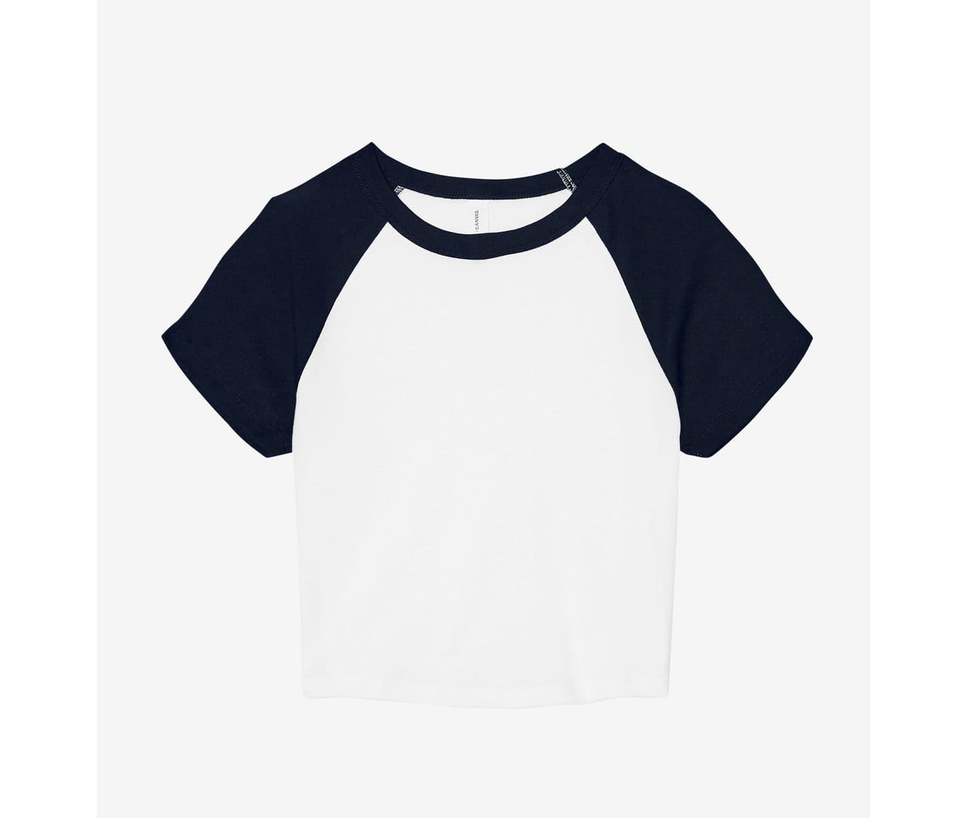 WOMEN'S MICRO RIB RAGLAN BABY TEE coloris Blanc / Marine