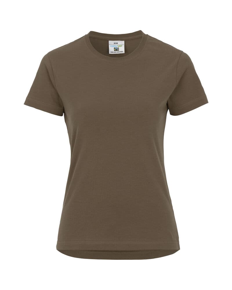 T-SHIRT FEMME - CERTIFIÉ GOTS coloris Marron