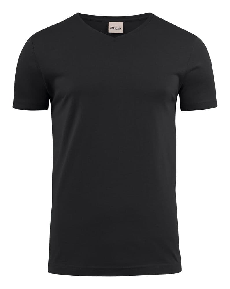 Heavy T-Shirt Col V Hommes coloris Noir