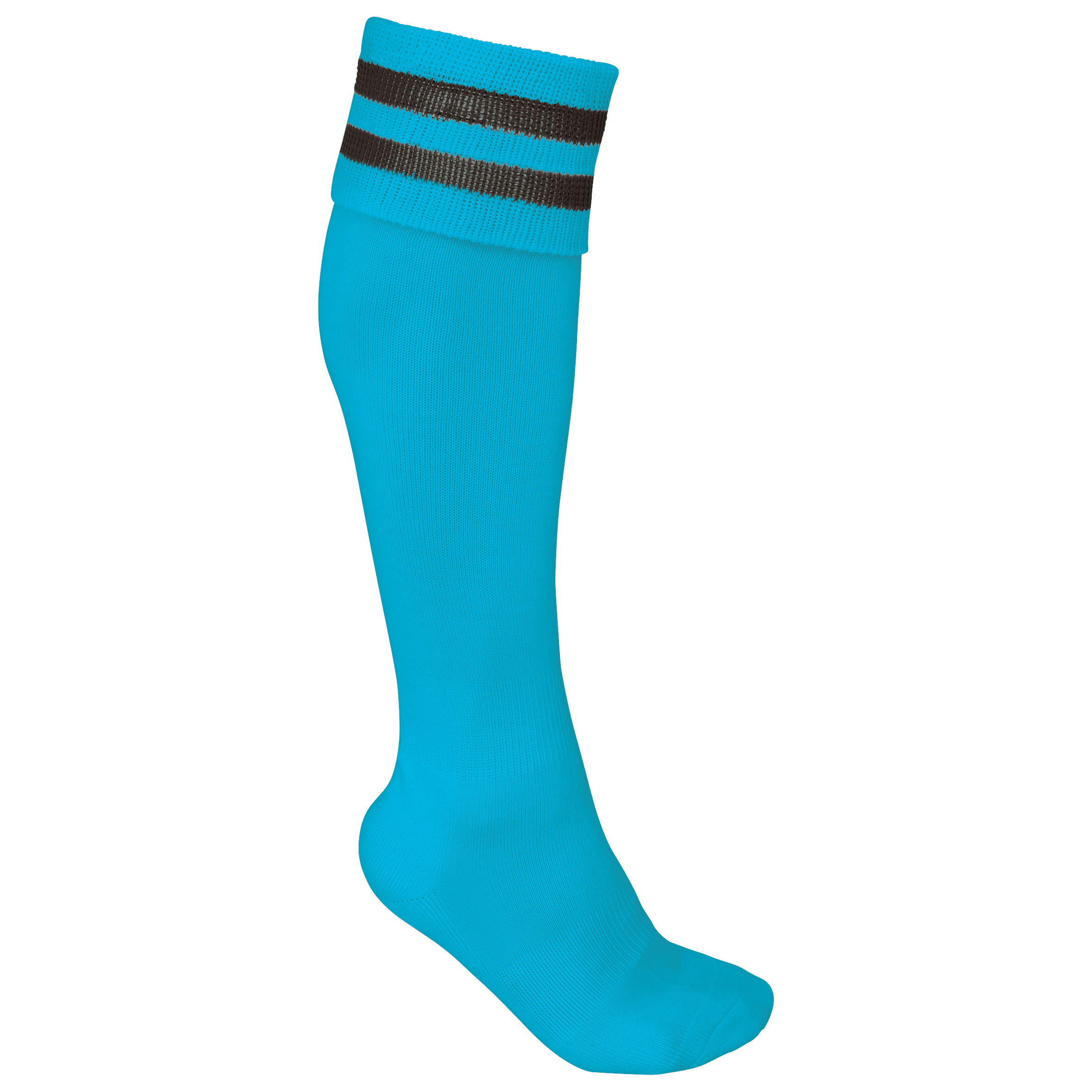 Chaussettes de sport rayées unisexe coloris Turquoise clair / Gris foncé