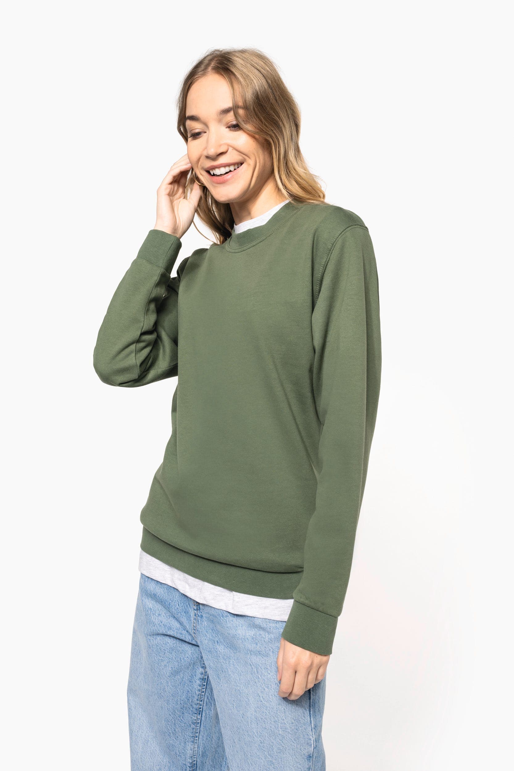 Sweat-shirt col rond unisexe en situation