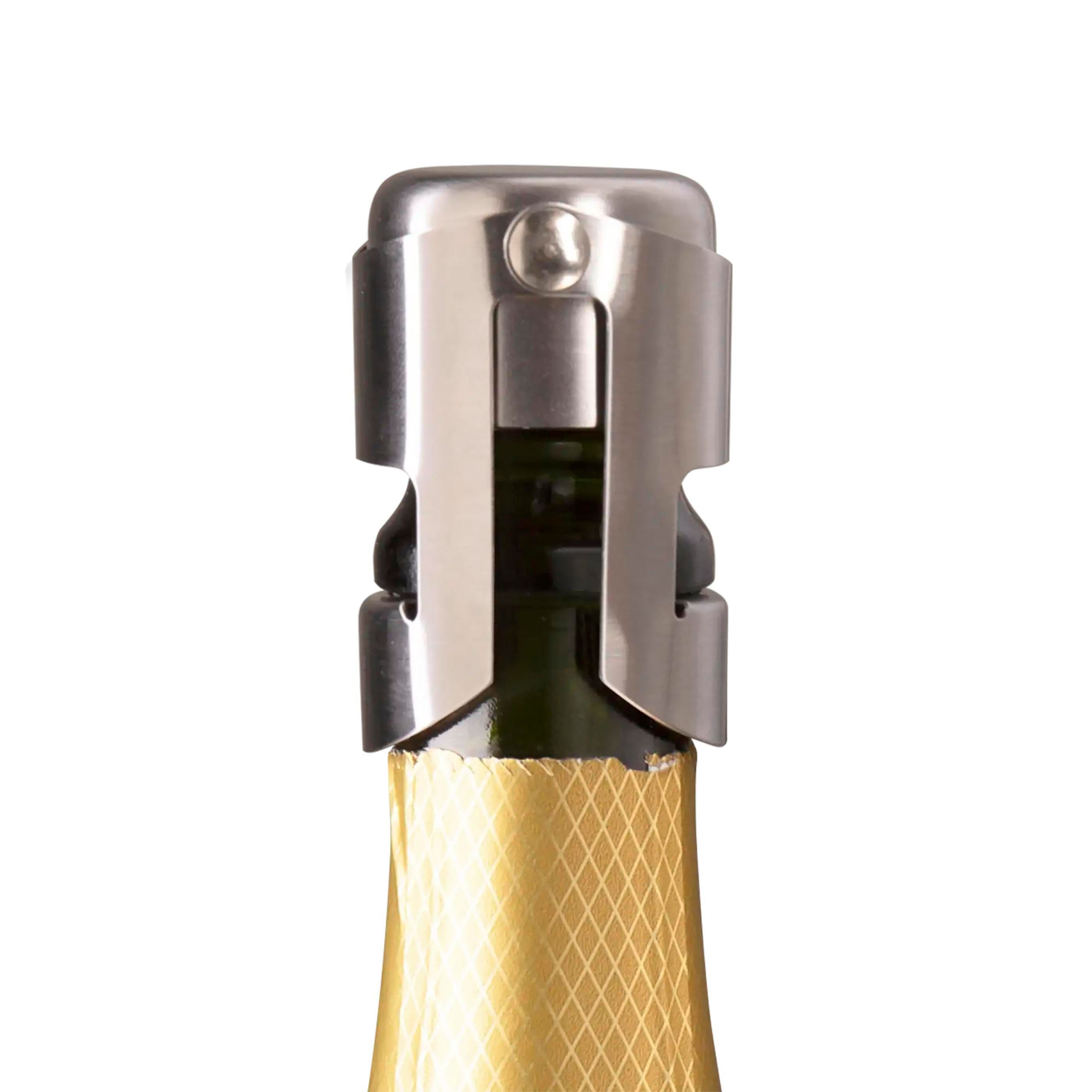 Bouchon Vacu Vin Champagne acier inoxydable en situation