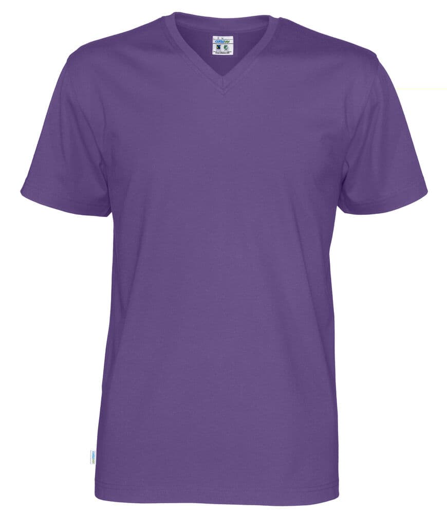 T-SHIRT COL V HOMME - CERTIFIÉ GOTS coloris Violet