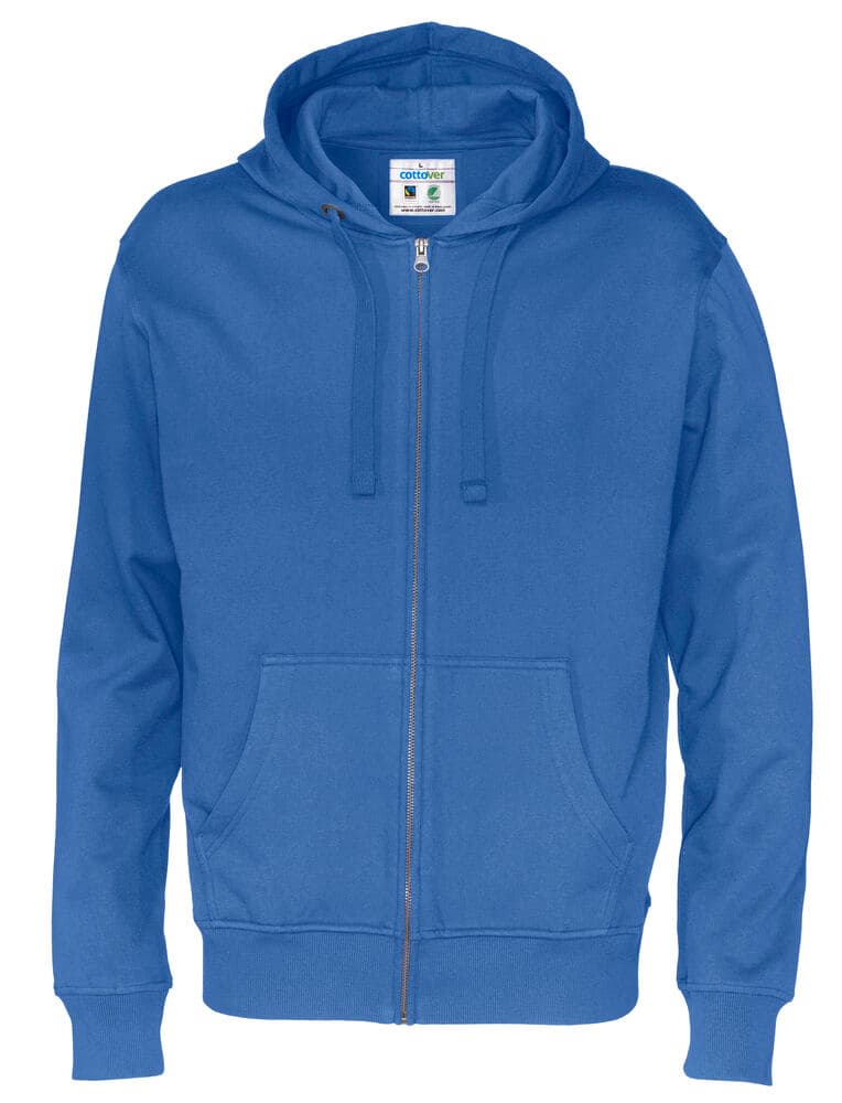 HOODIE FERMETURE COMPLÈTE HOMME - CERTIFIÉ GOTS coloris Bleu