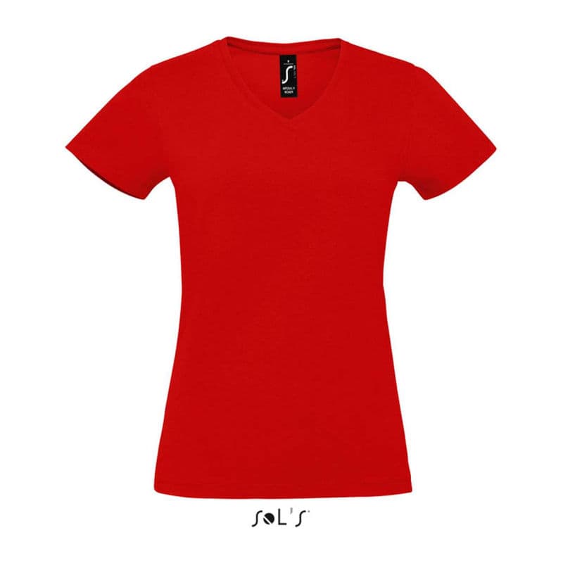 SOL'S IMPERIAL V WOMEN - V-NECK T-SHIRT coloris Rouge