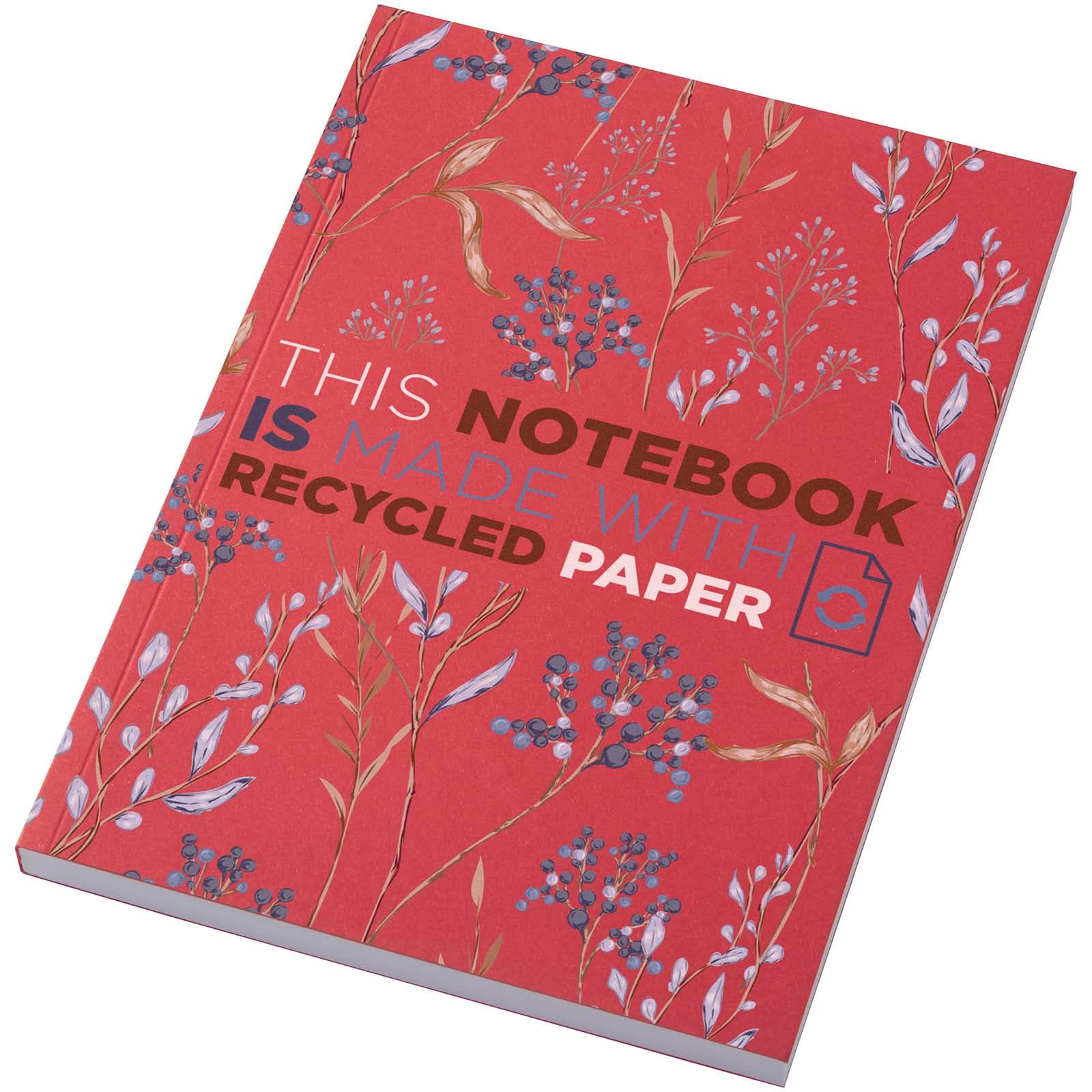 Cahier Novella Austen Colours A5 recyclé à couverture souple de 100 feuilles coloris Rouge