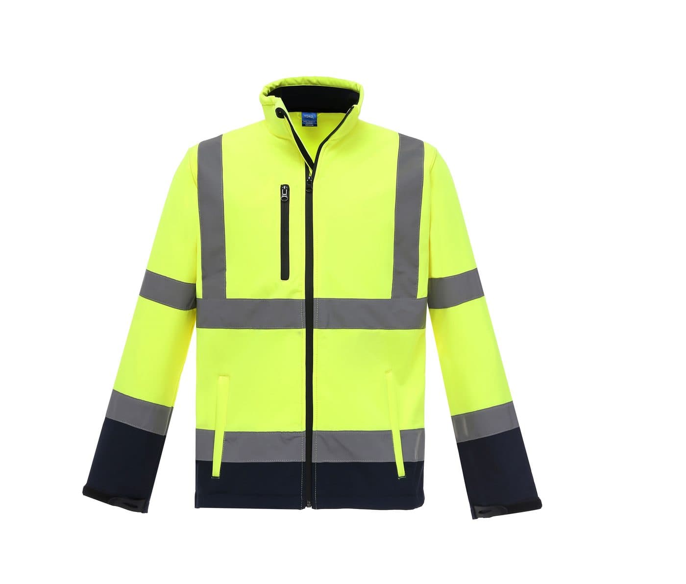 HI-VIS SOFTSHELL JACKET coloris Jaune haute visibilité / Marine