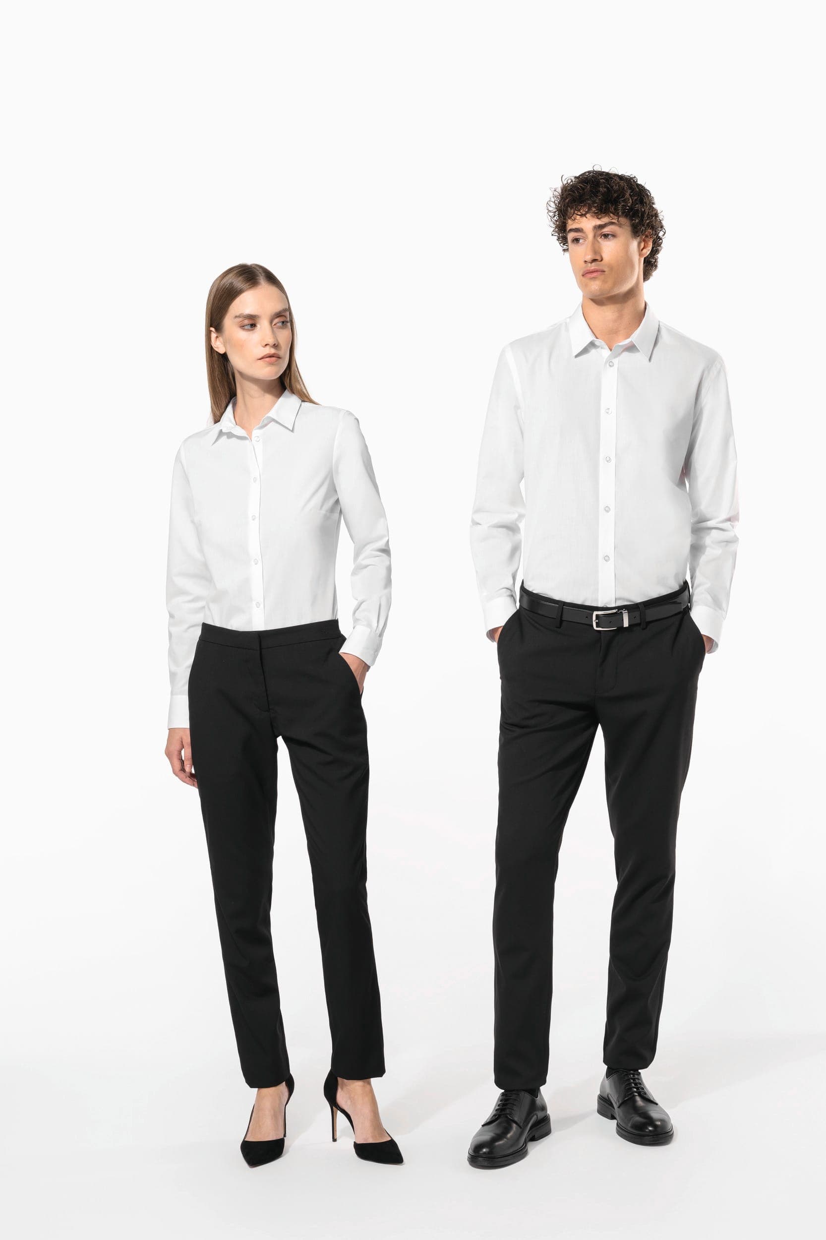 Chemise popeline polycoton sans poche entretien facile femme en situation