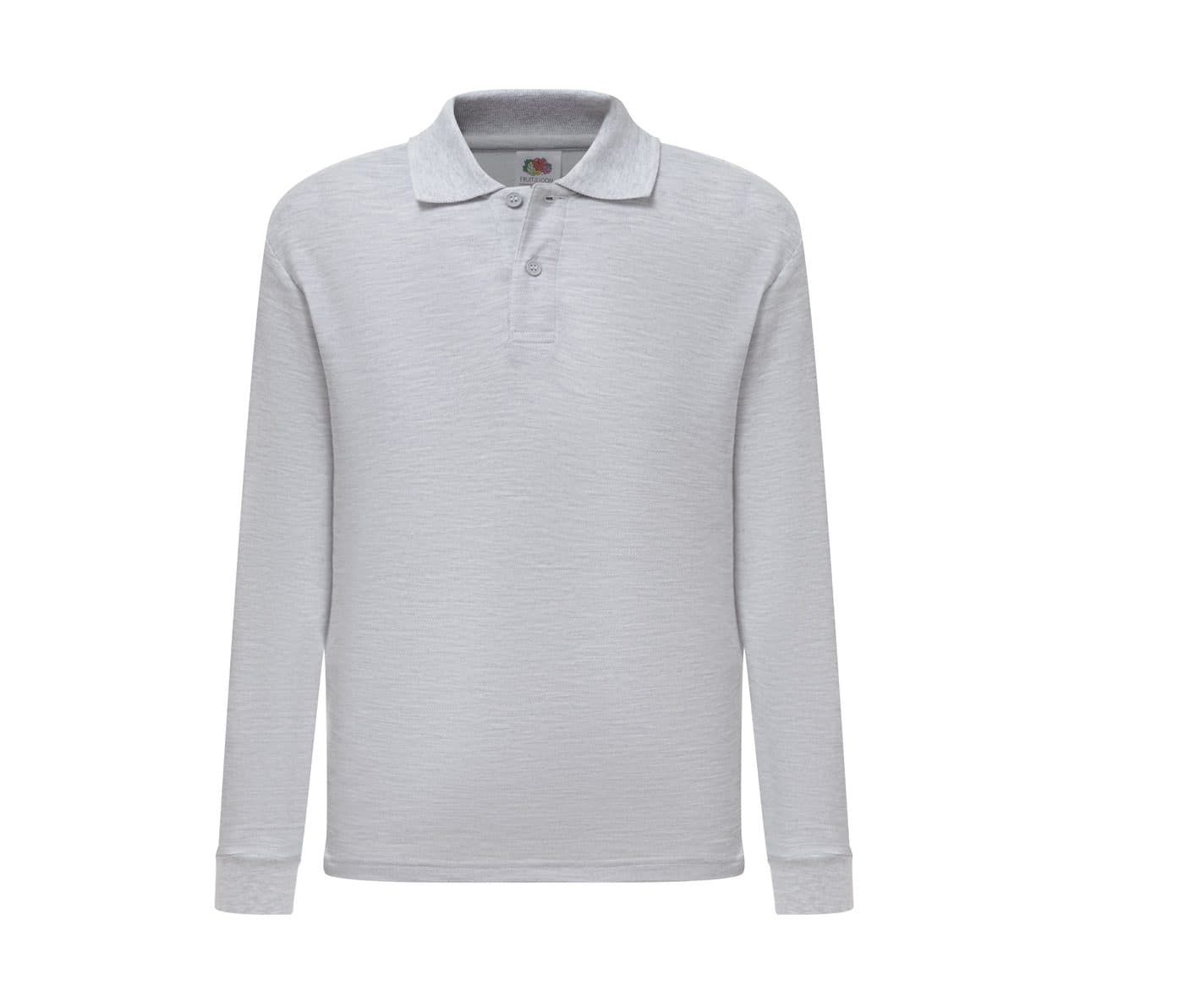 KIDS 65/35 LONG SLEEVE POLO coloris Gris chiné
