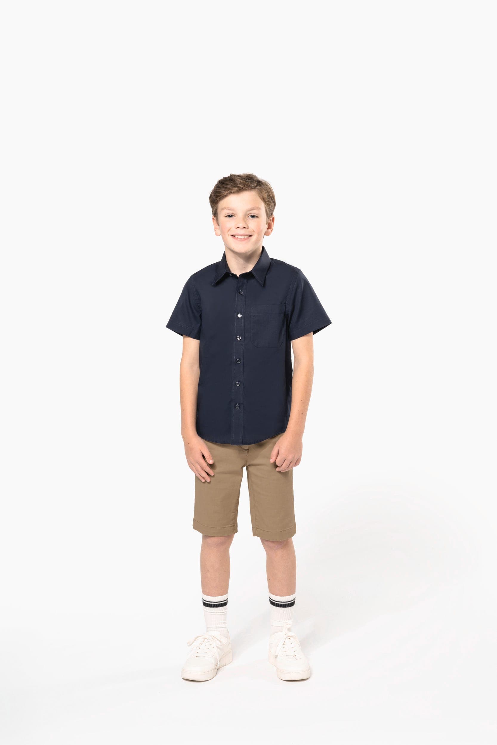 Chemise popeline manches courtes enfant en situation