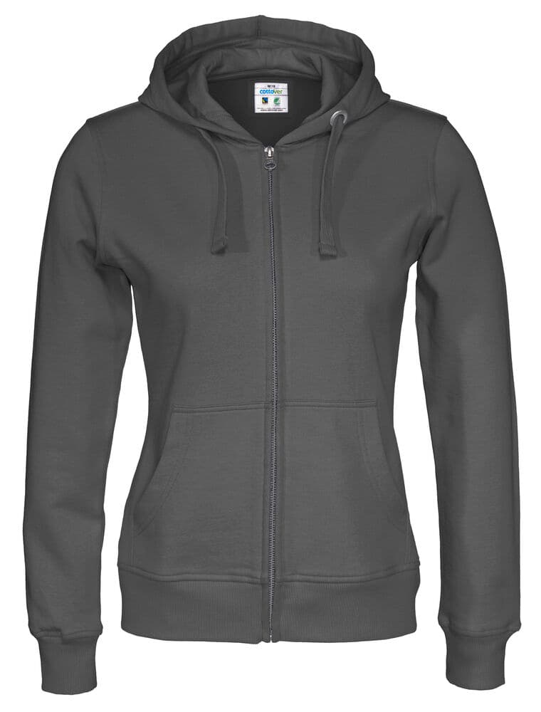 HOODIE FERMETURE COMPLÈTE FEMME - CERTIFIÉ GOTS coloris Anthracite