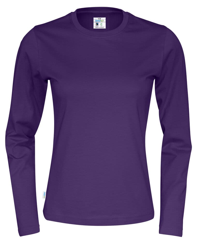 T-SHIRT MANCHES LONGUES FEMME - CERTIFIÉ GOTS coloris Violet