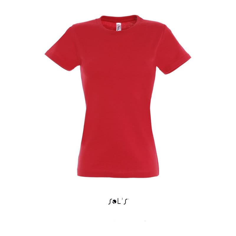 SOL'S IMPERIAL WOMAN ROUND COLLAR T-SHIRT coloris Rouge