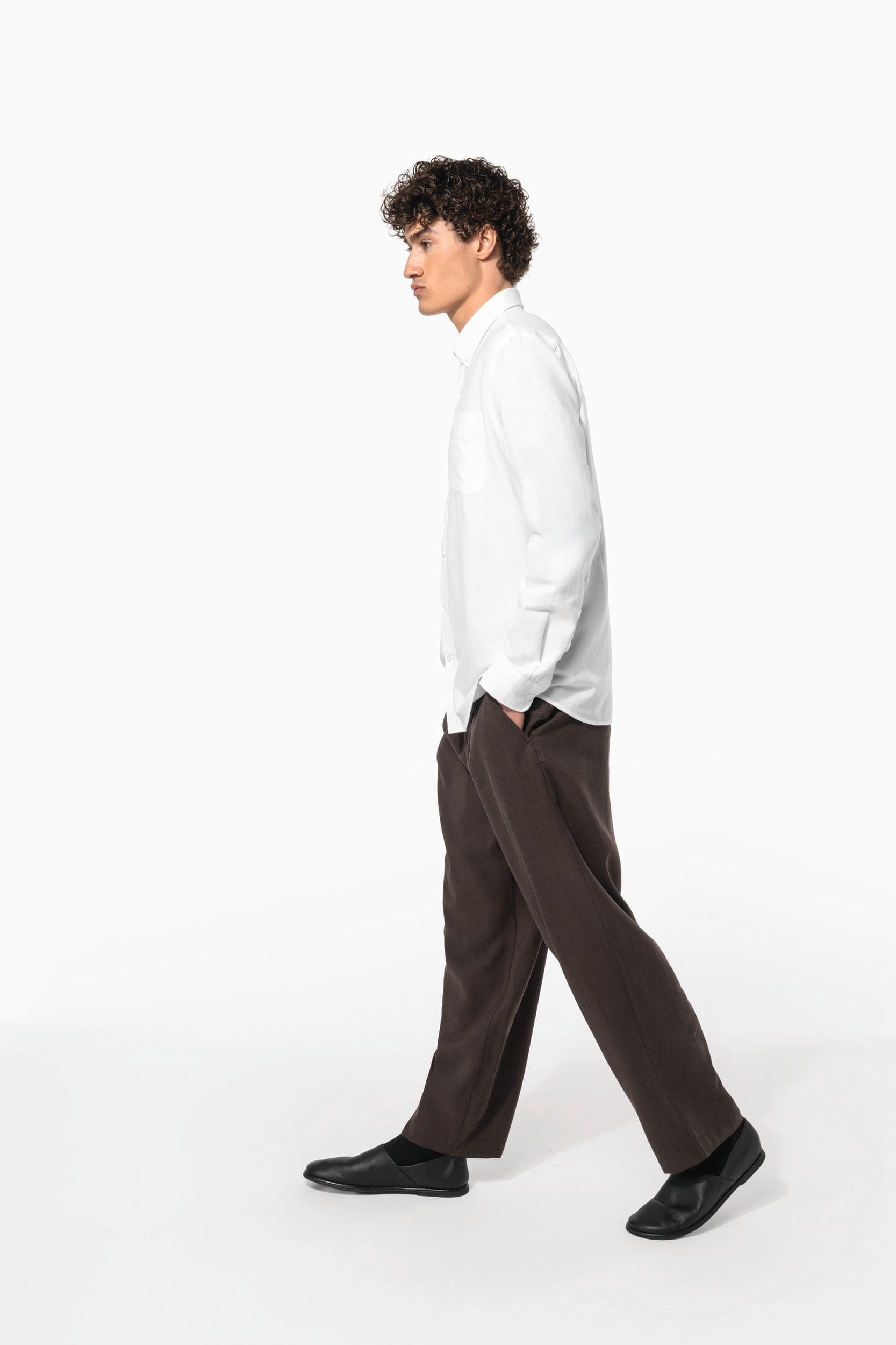 Chemise Oxford lavée manches longues en situation