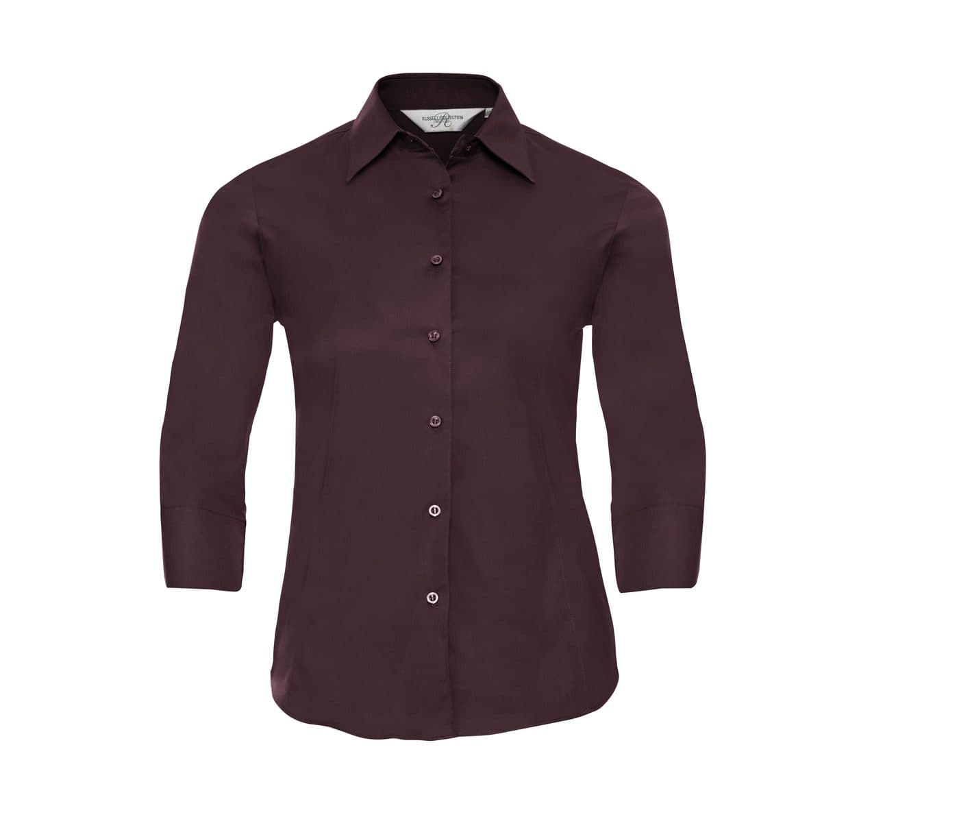 LADIES' 3/4 SLEEVE FITTED STRETCH SHIRT coloris PORT