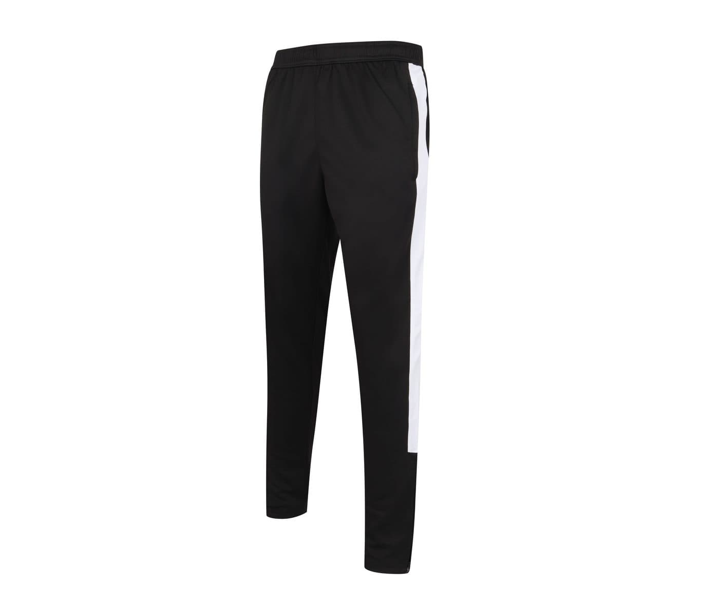 ADULT'S SLIM LEG KNITTED TRACKSUIT PANTS coloris Noir / Blanc