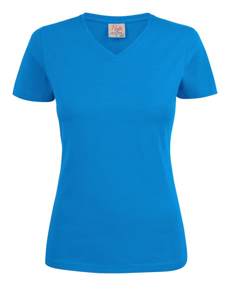 Heavy T-Shirt Col V Femmes coloris Bleu Océan