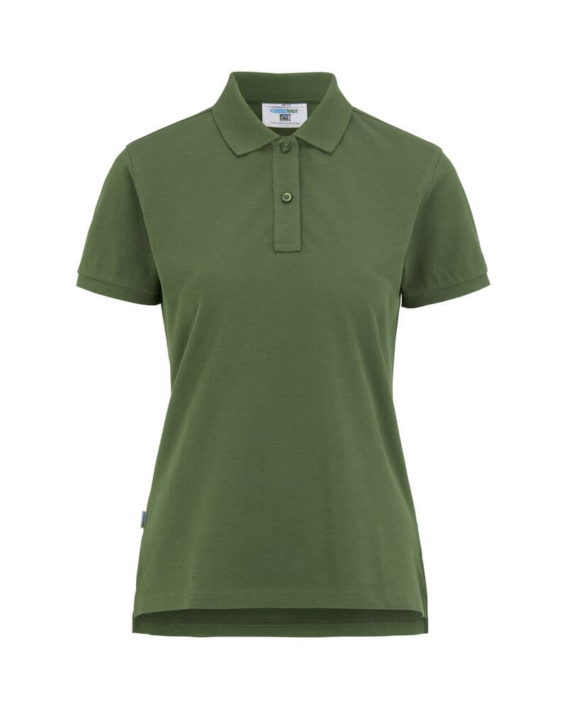 POLO PIQUE FEMME - CERTIFIÉ GOTS coloris Vert foncé