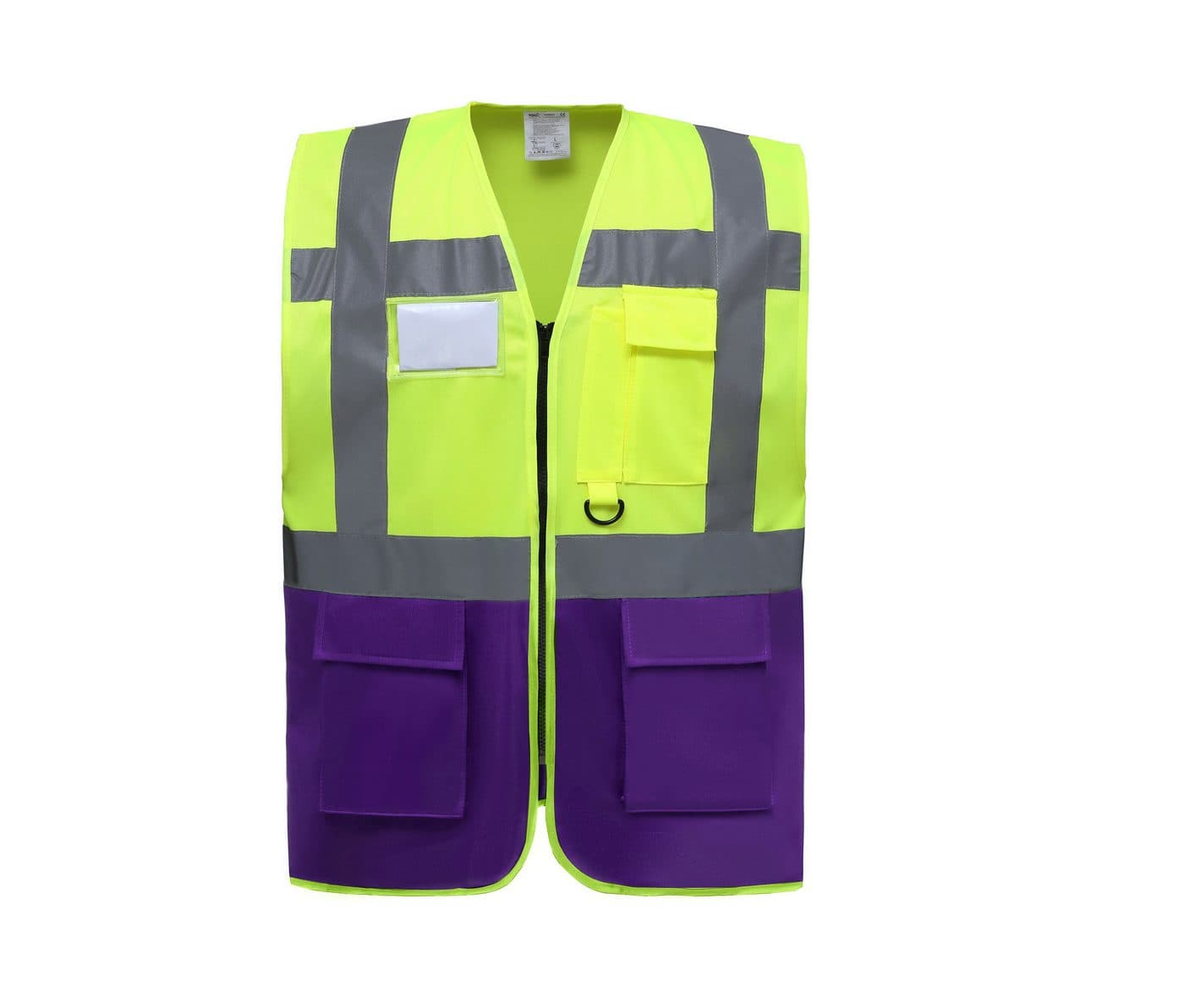 MULTI-FUNCTIONAL EXECUTIVE HI-VIS WAISTCOAT coloris Jaune haute visibilité / Violet