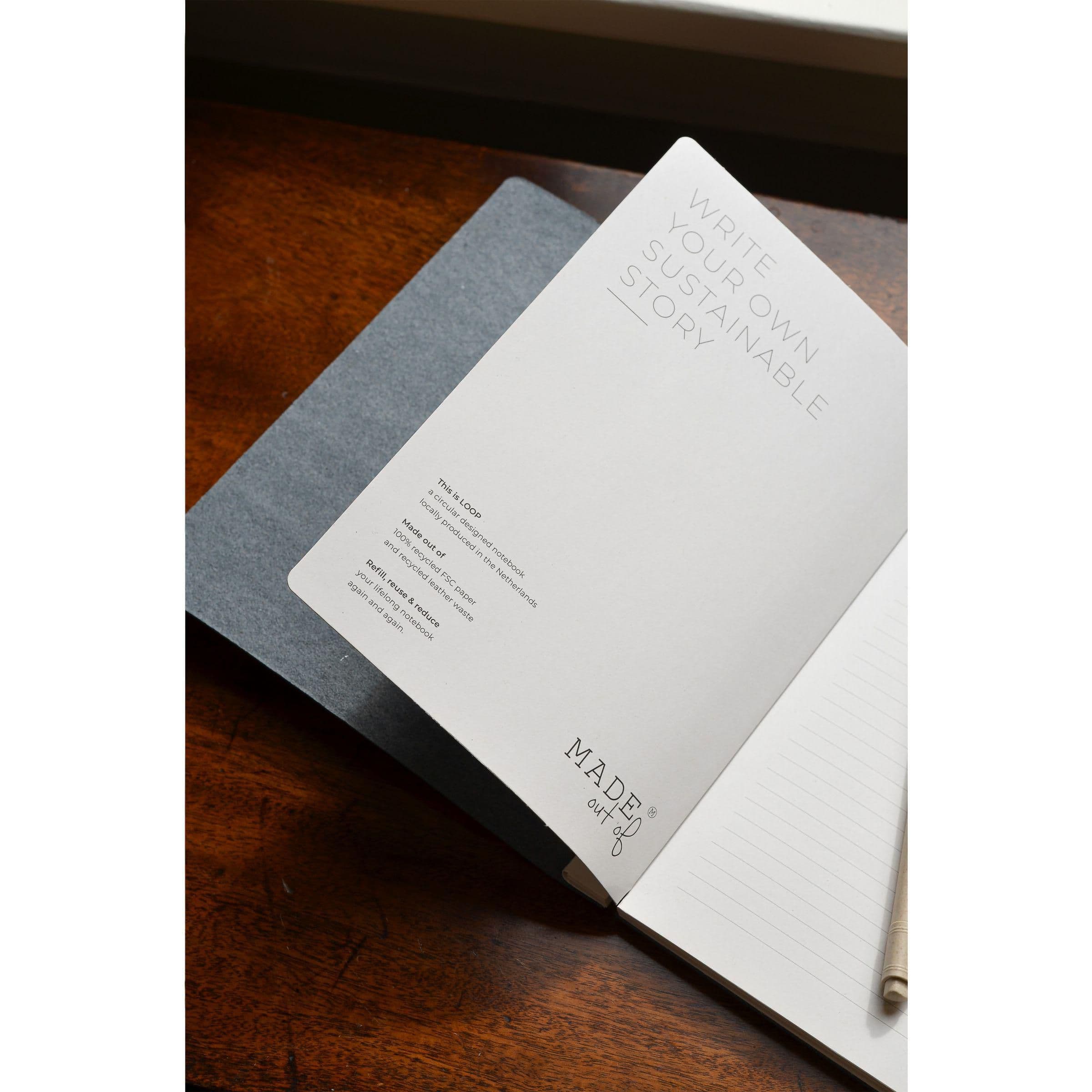 Carnet de notes A5 en textile recyclé en situation