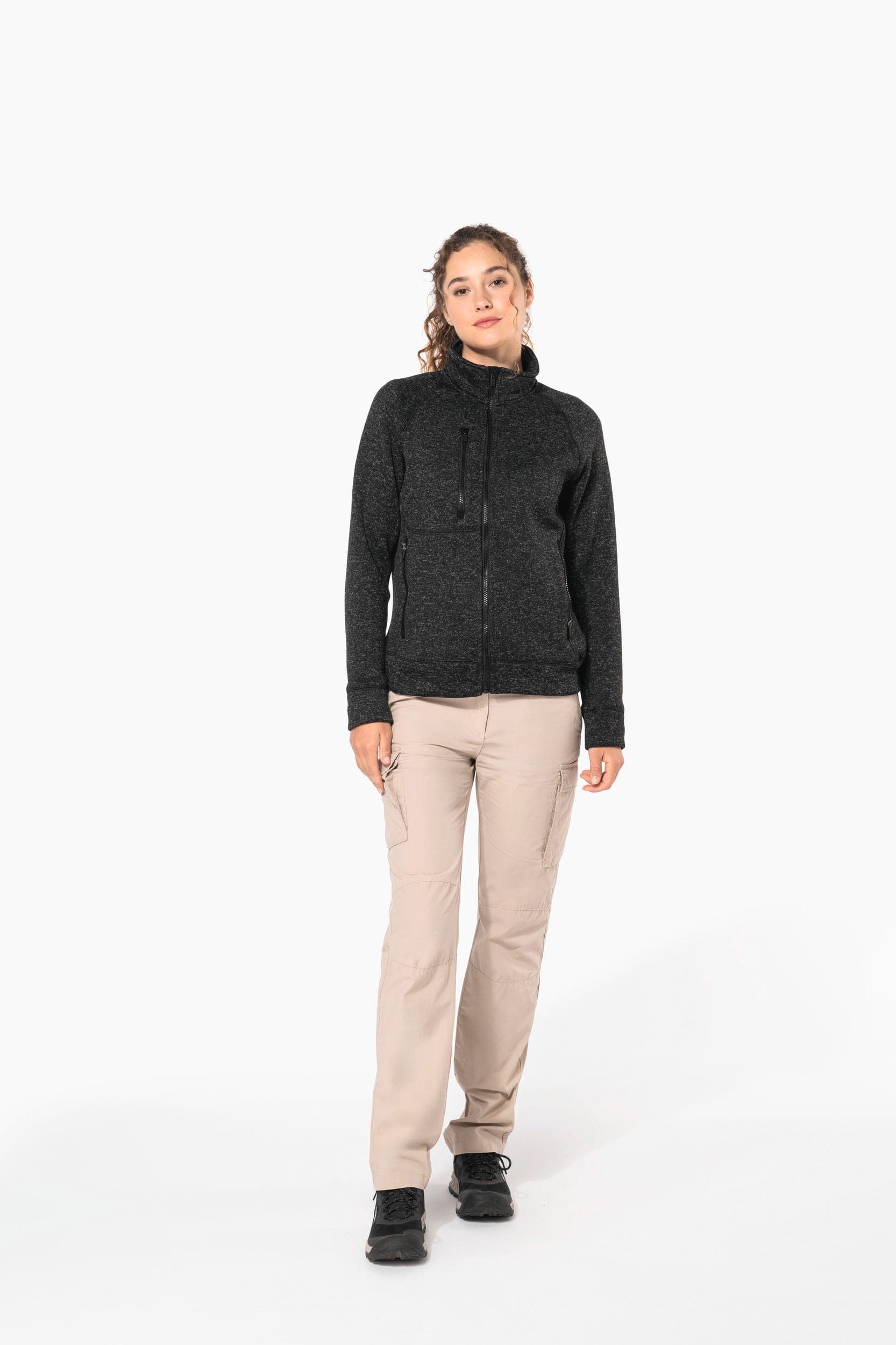 Veste zippée chinée femme en situation
