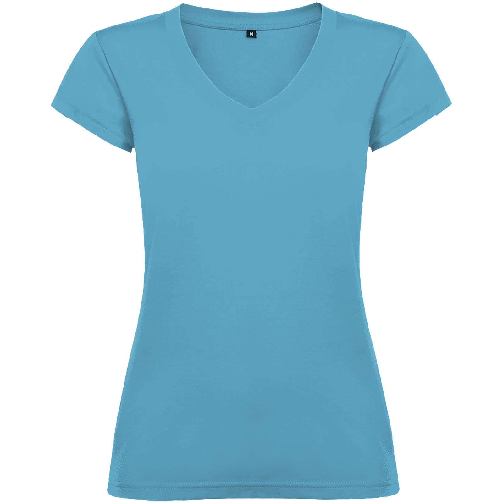 T-shirt de 155 g/m² Victoria à col en V et manches courtes pour femme coloris Turquoise