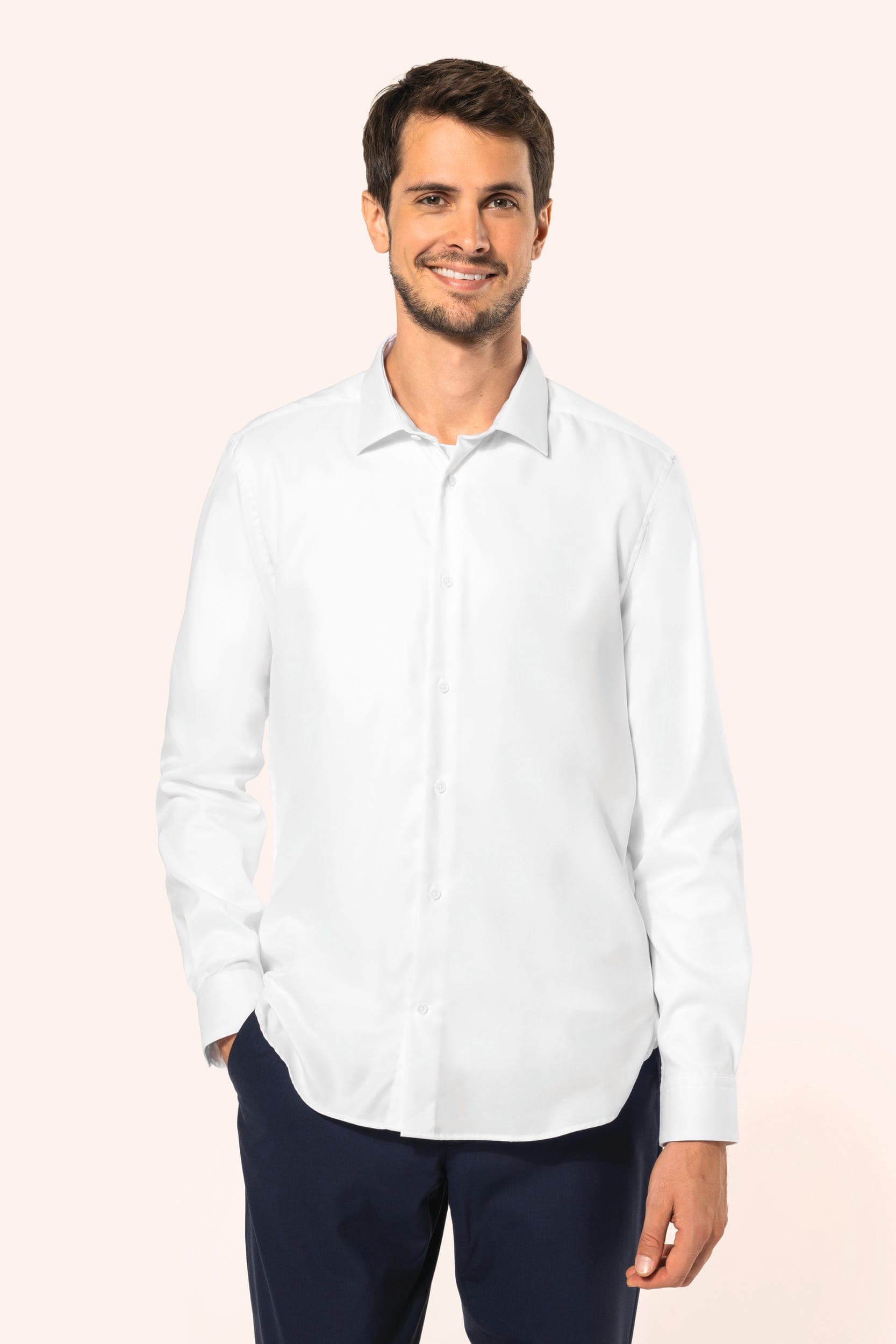 Chemise Oxford pinpoint manches longues homme en situation