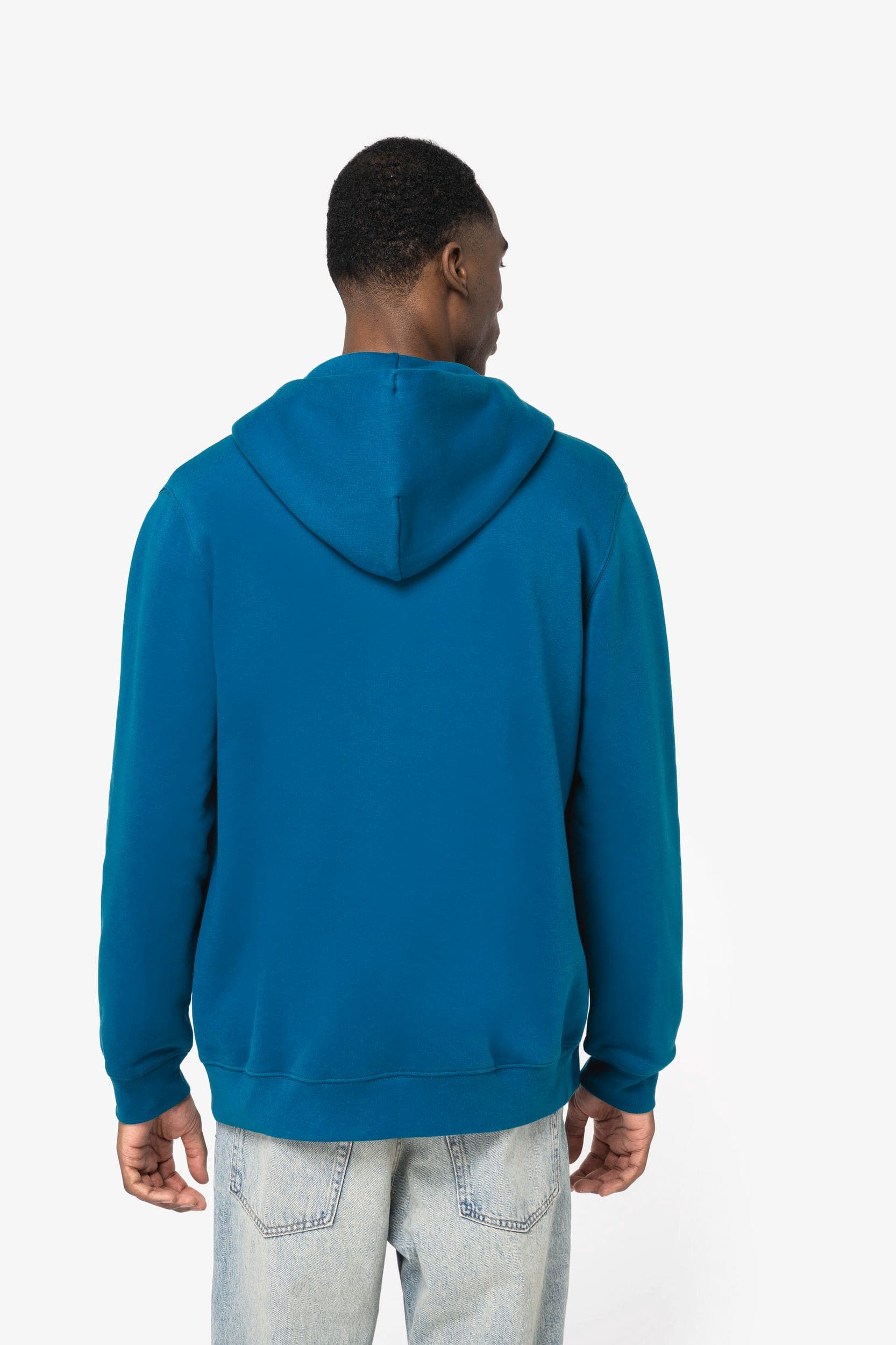 Sweat-shirt écoresponsable zippé à capuche unisexe en situation