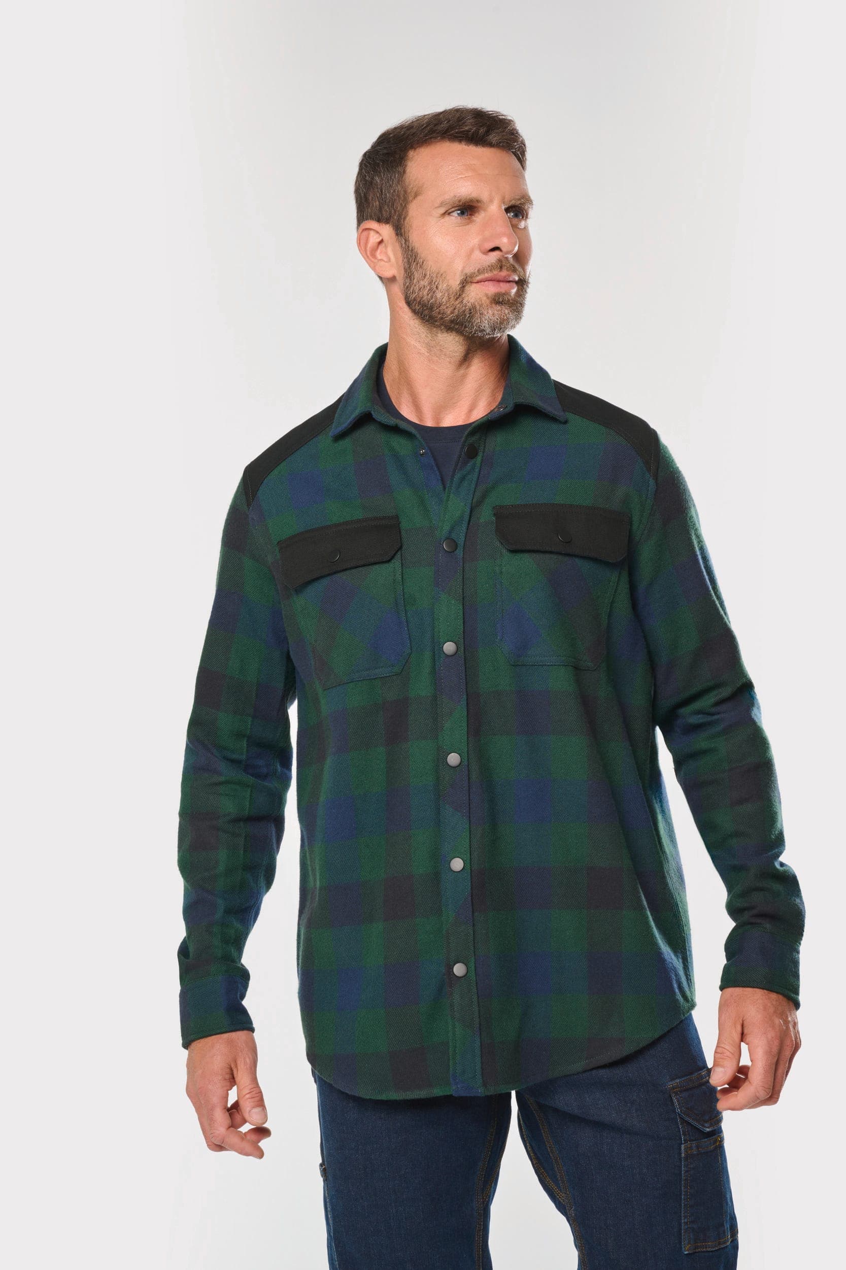 Chemise à carreaux avec poches homme