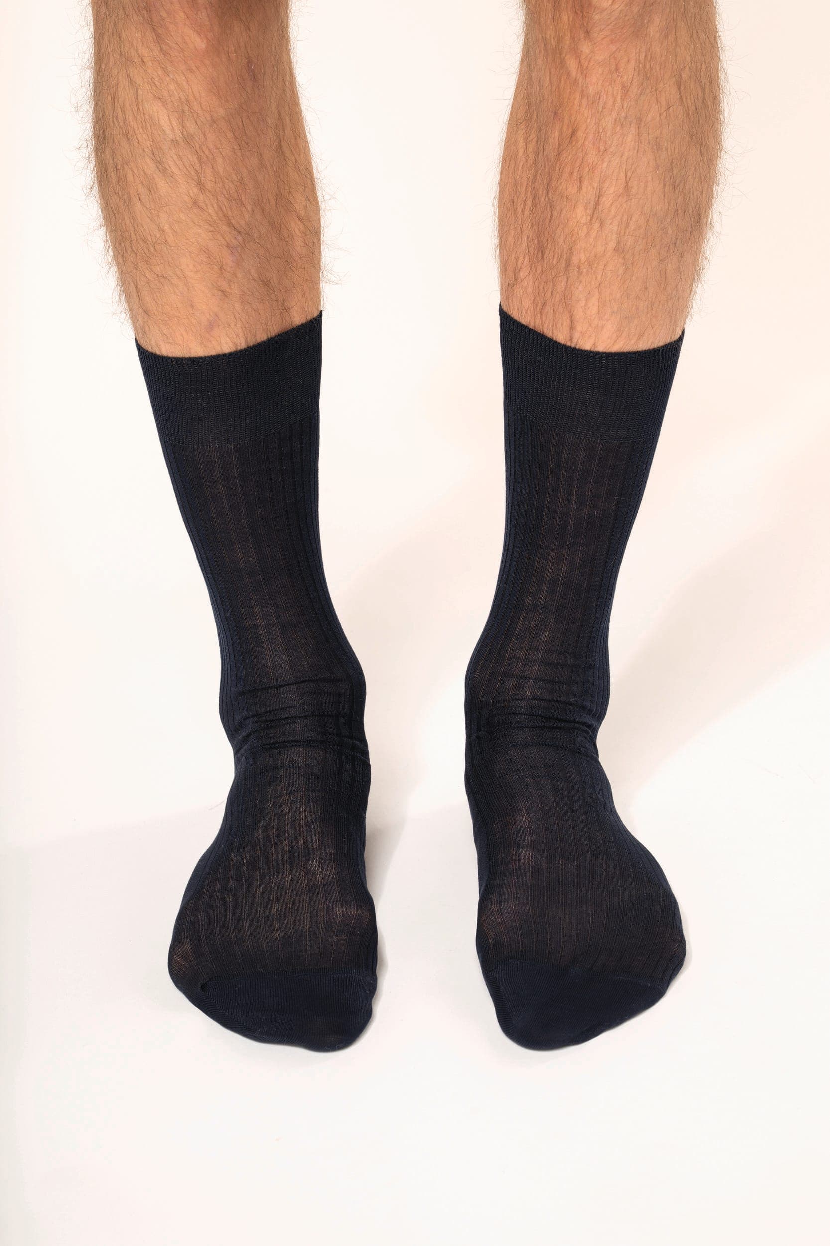 Chaussettes coton rib 4x2 fil d'Écosse homme en situation