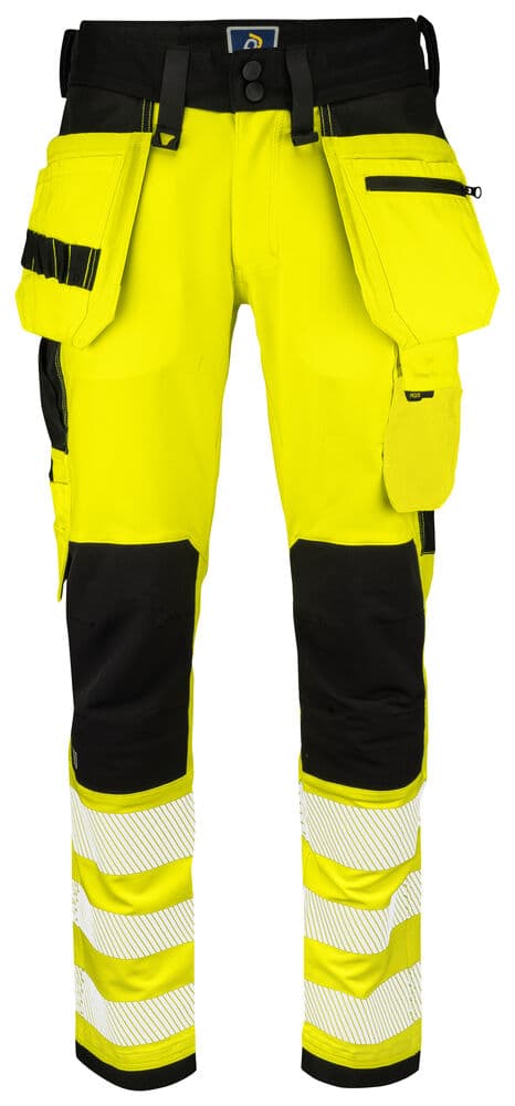 6573 PANTALON STRETCH DE SIGNALISATION AVEC POCHES AUX GENOUX ET POCHES JEAN EN ISO 20471 CLASSE 2