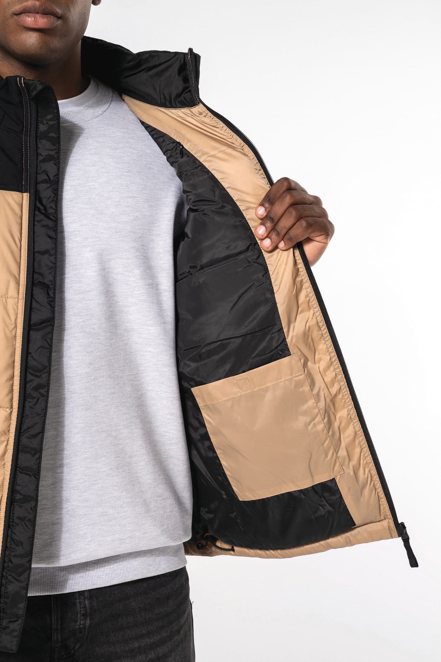 Bodywarmer matelassé bi-ton unisexe en situation