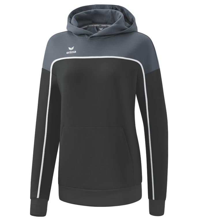 Sweat à capuche CHANGE by erima coloris Gris noir / Gris ardoise / Blanc