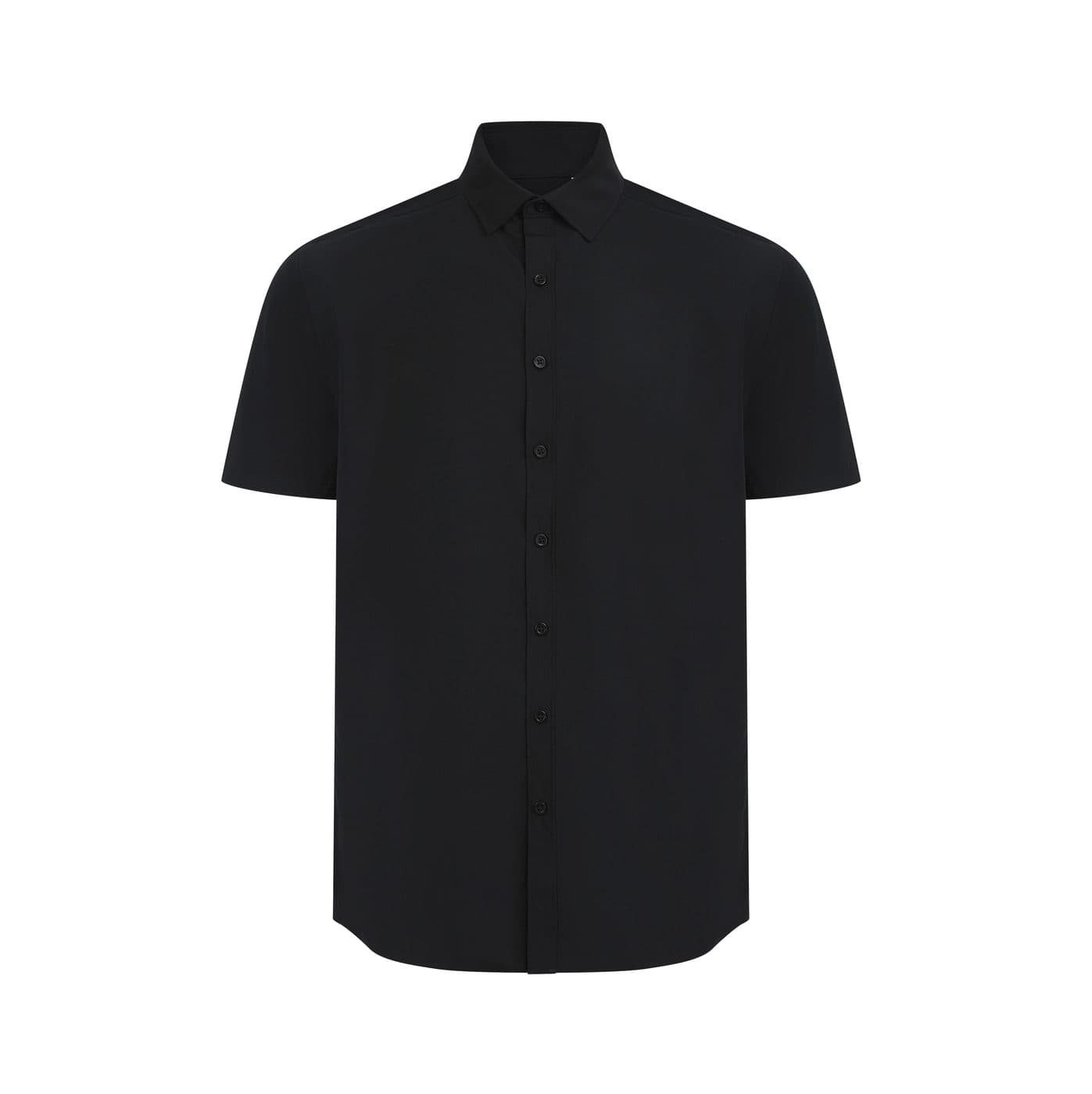 MEN'S SHORT SLEEVED 'COTTON FEEL' COOLPLUS® SHIRT coloris Noir