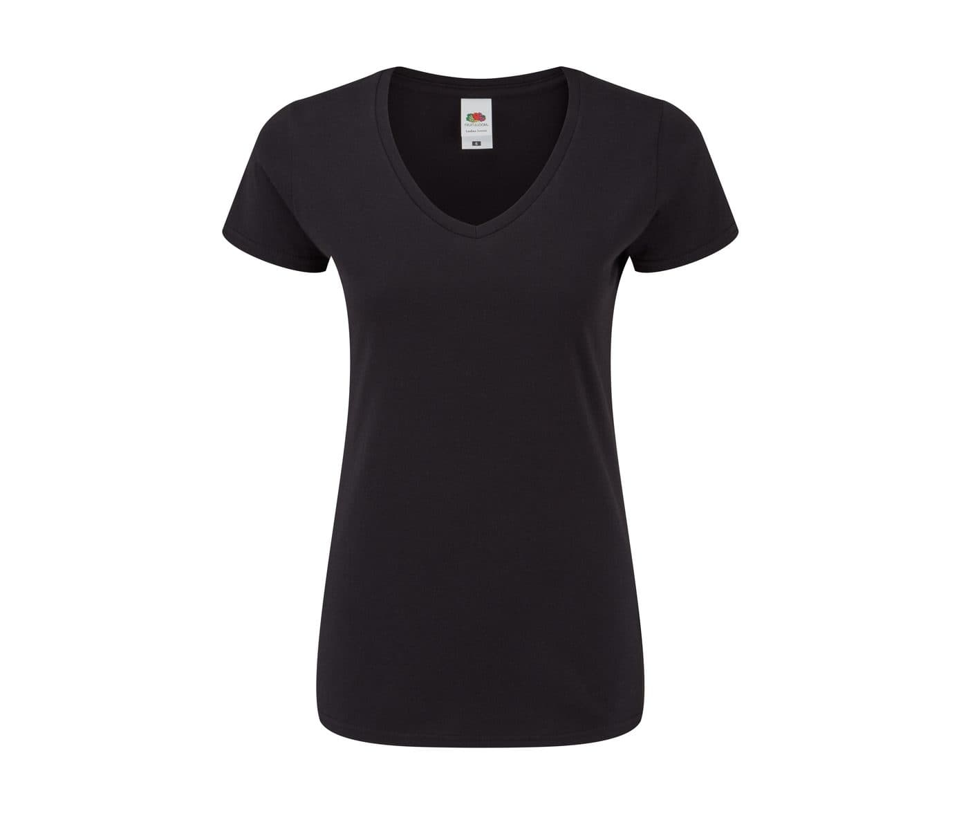 ICONIC V NECK T WOMEN coloris Noir