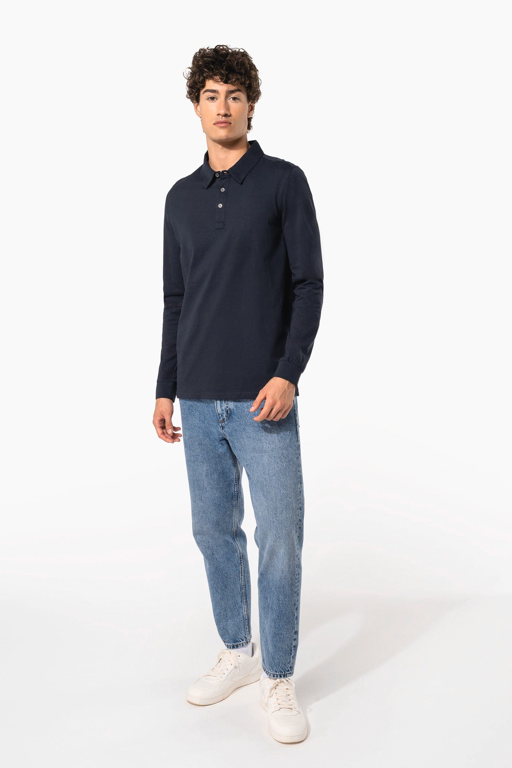 Polo jersey manches longues homme en situation