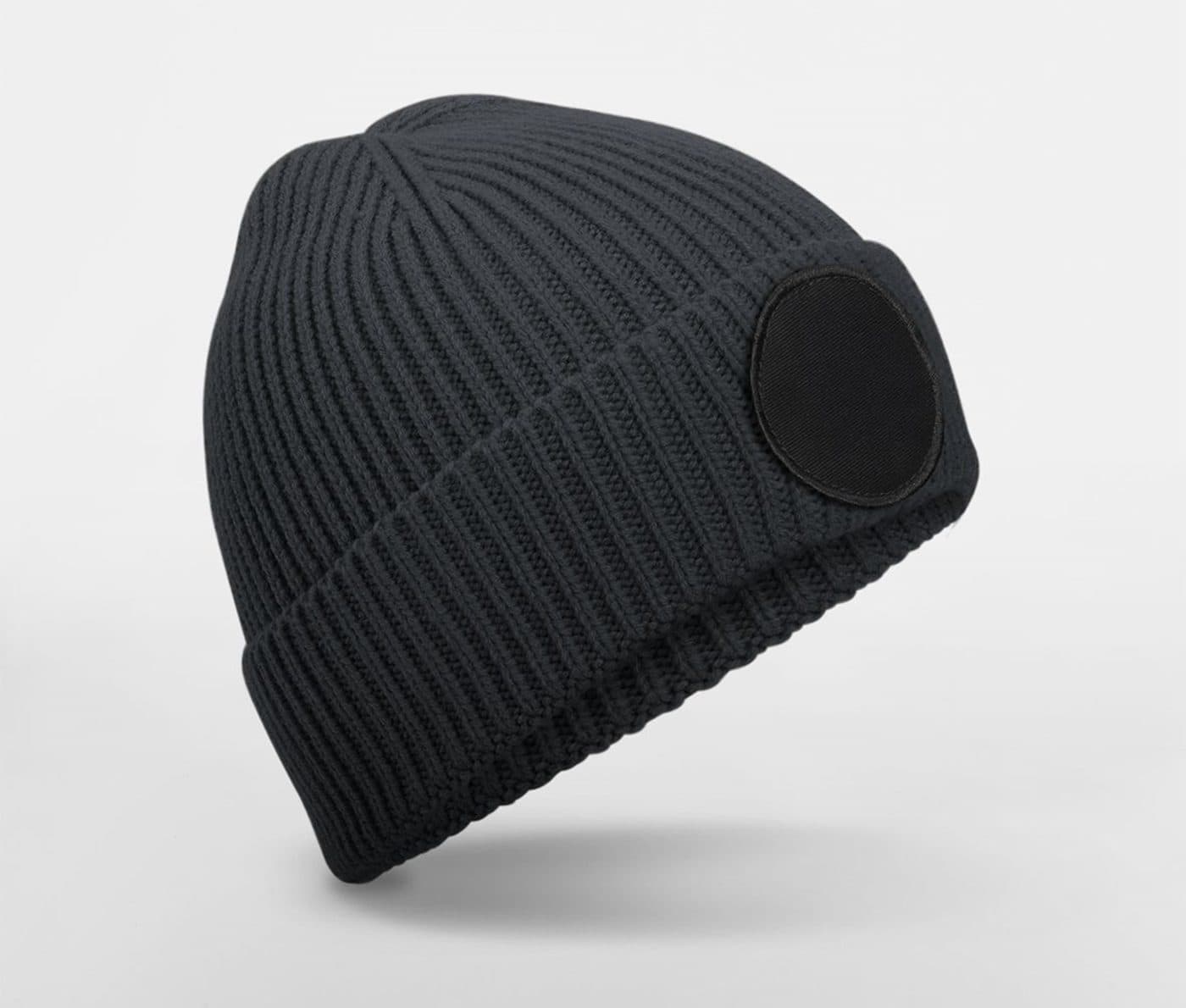 CIRCULAR FASHION PATCH BEANIE coloris Gris graphite / Noir