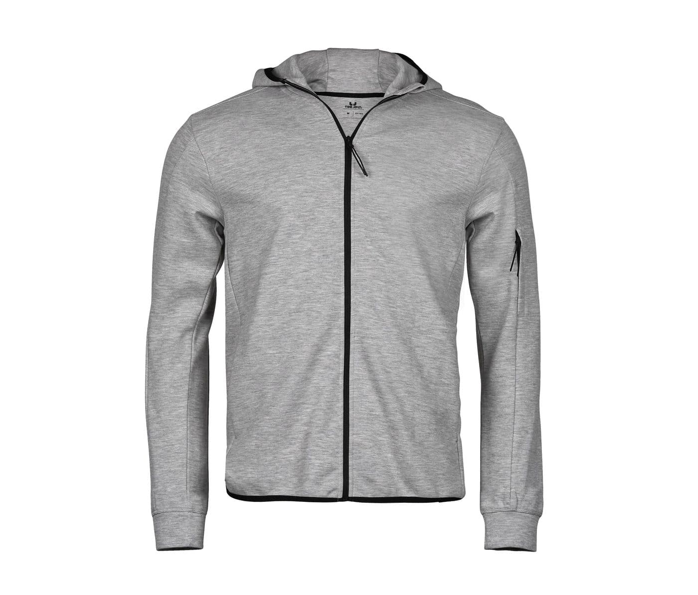 ATHLETIC HOODED FULL ZIP SWEAT coloris Gris chiné
