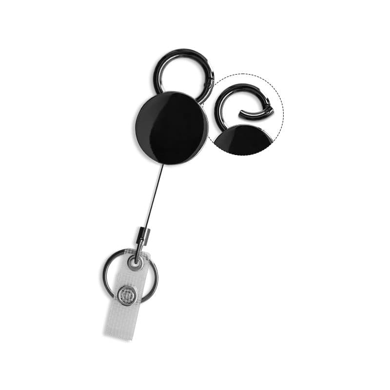 BADGE: PORTE-BADGES RETRACTABLE COQUE EN METAL en situation