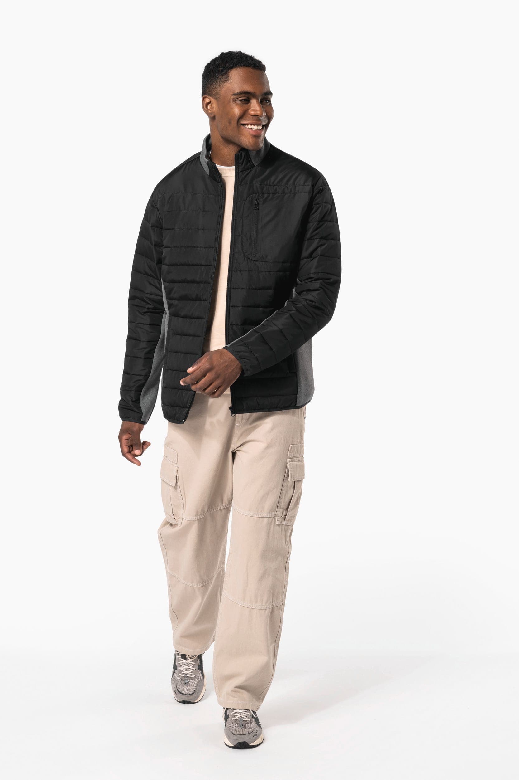 Veste bi-matière homme en situation