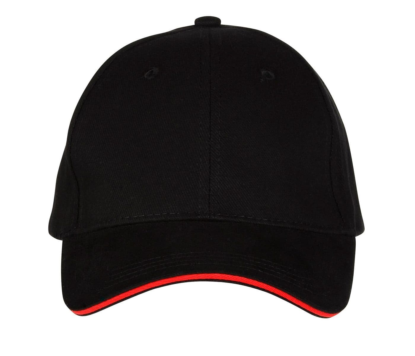 CASQUETTE 6 PANS coloris Noir / Rouge